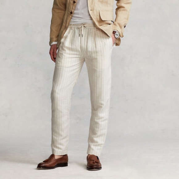 POLO Ralph Lauren Twill Striped Cream Pant NEW with tags - Picture 1 of 4